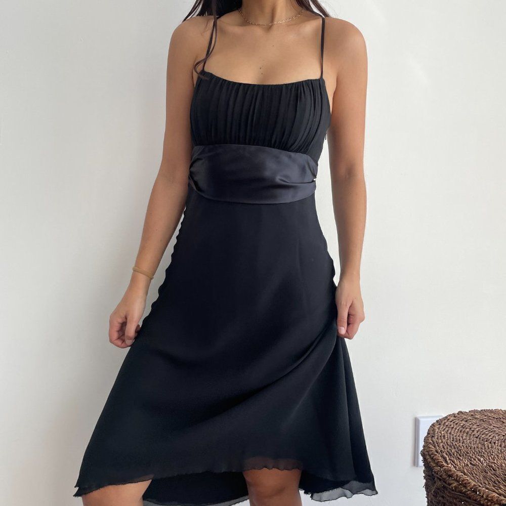 Vintage Y2K 100% silk black evening dress